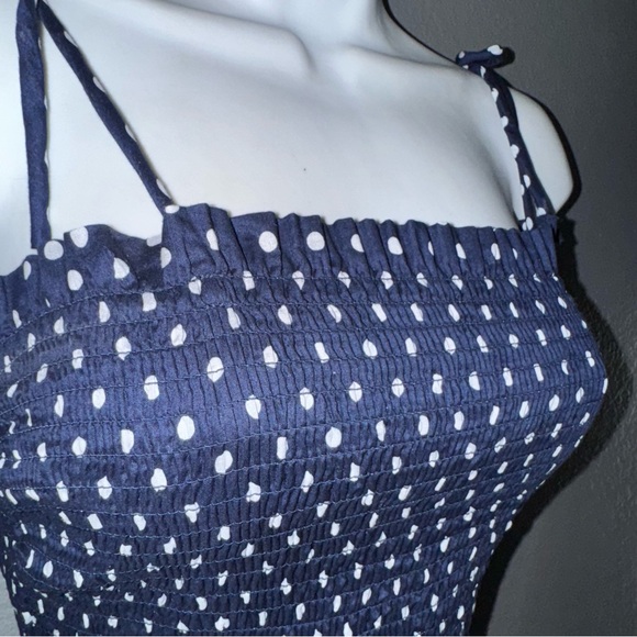 Tory Burch Navy Blue & White Polka Dot Layered Sundress Dress Womens XS - Small - Picture 5 of 7